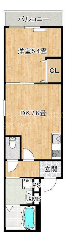 フジパレス今池II番館(1DK/3階)の間取り写真
