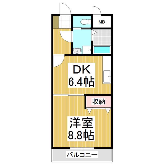 マンション麻績(1DK/1階)の間取り写真