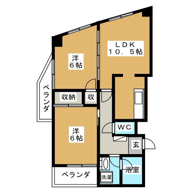 メゾンアルファ中葛西(2LDK/2階)の間取り写真