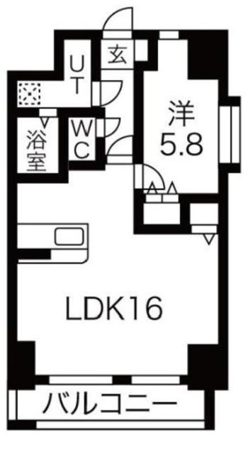 ヴィヴル ミュウ(1LDK/11階)の間取り写真