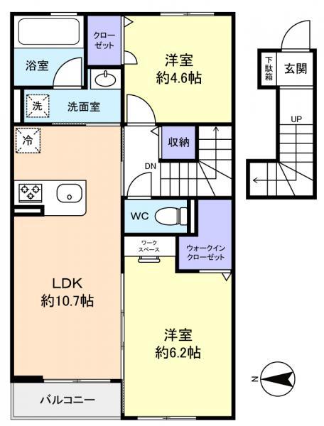 MALIEI(2LDK/2階)の間取り写真