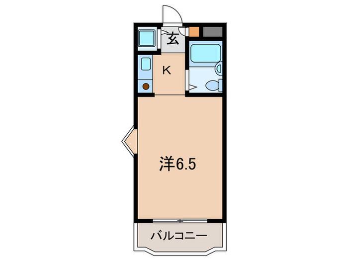 ジョイフル滝の茶屋(1K/2階)の間取り写真