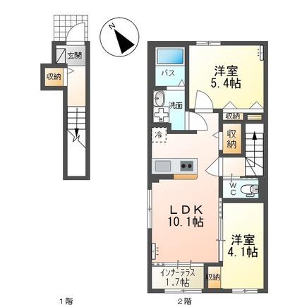 プレシア(2LDK/2階)の間取り写真