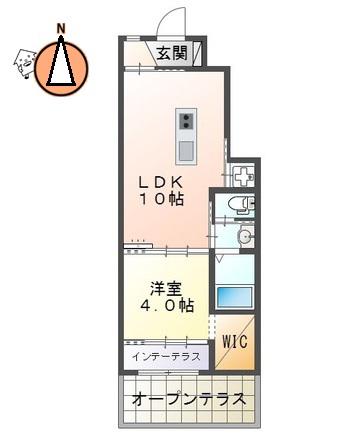 レーグル1番館(1LDK/1階)の間取り写真
