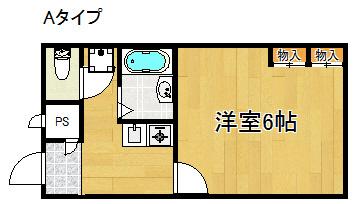 レオパレス泉南ウィロー(1K/2階)の間取り写真
