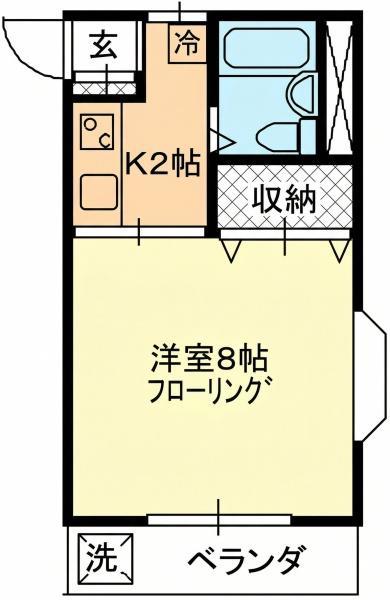 サンドリエ小手指(1K/1階)の間取り写真
