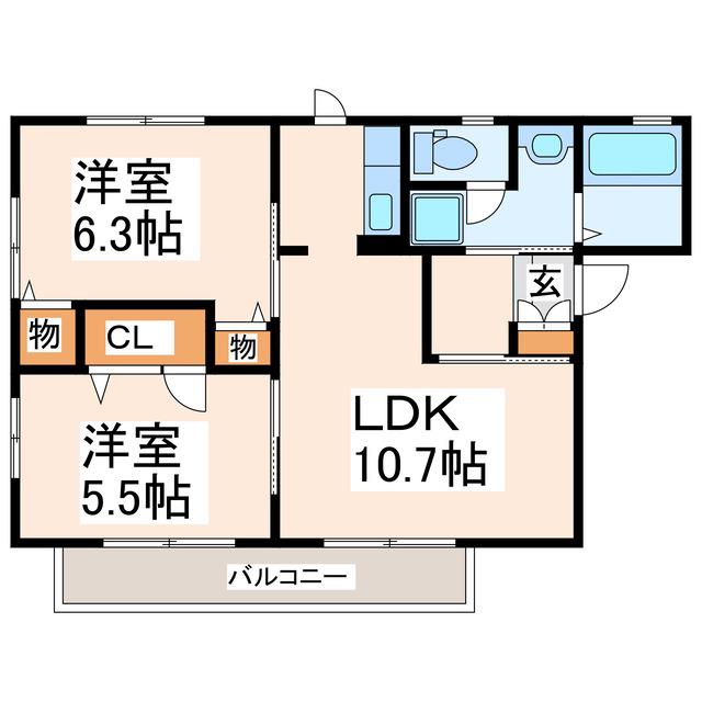 アイビー(2LDK/2階)の間取り写真