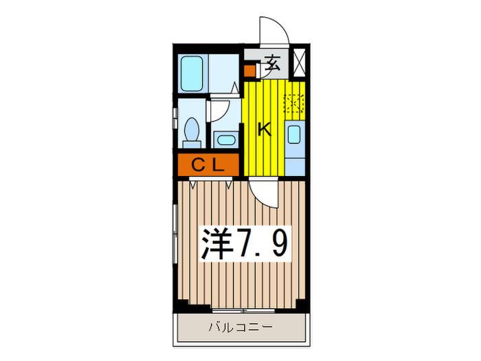 スズラン・ガーデン(1K/2階)の間取り写真