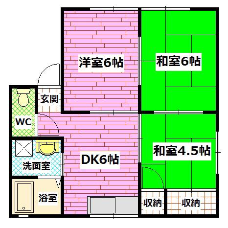 セジュール勢良(3DK/2階)の間取り写真