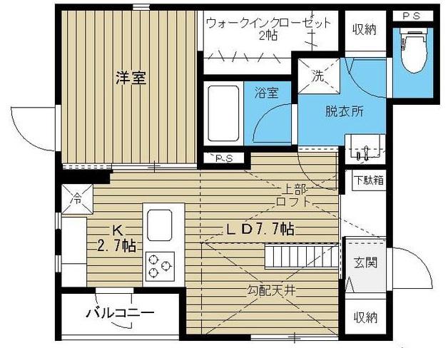 目白パラディア(1LDK/2階)の間取り写真