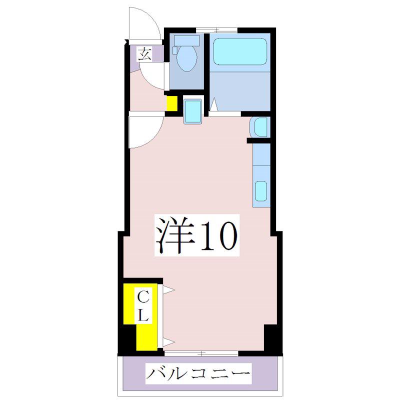 松山ビル(ワンルーム/2階)の間取り写真