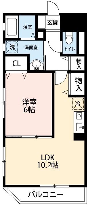 EMERAUDE(1LDK/4階)の間取り写真