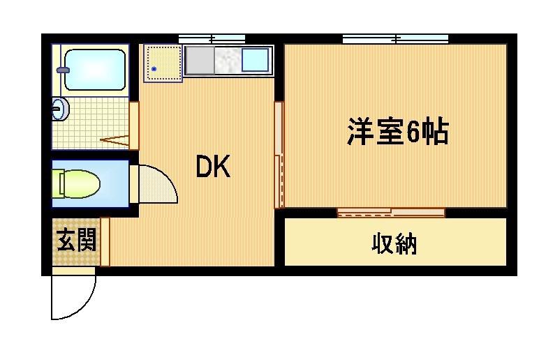 第二マンション(1K/3階)の間取り写真