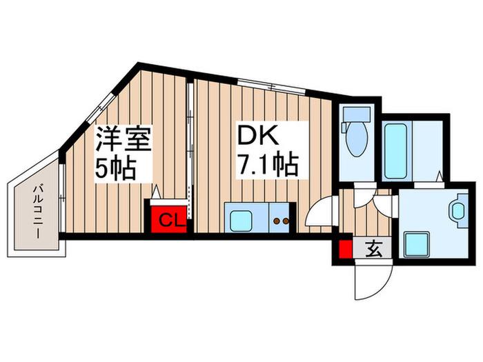 BLOOM竹の塚(1DK/4階)の間取り写真
