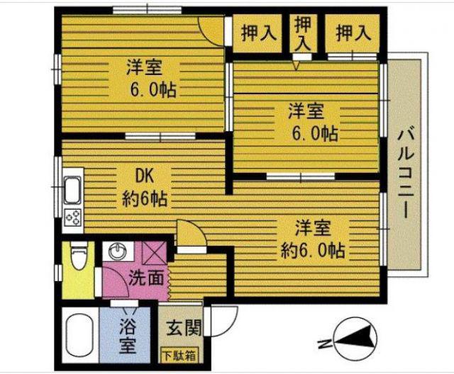 ファミリーメゾンA(2LDK/1階)の間取り写真