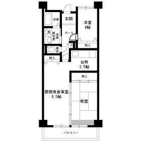 フレール堀切 2(2LDK/4階)の間取り写真