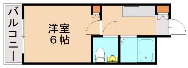 アクエリアス大産(1K/2階)の間取り写真