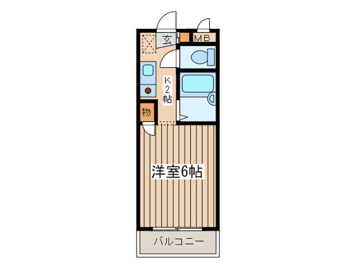 ヒルズHOKUYU(1K/3階)の間取り写真