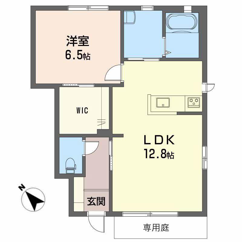 アミティーメゾン(1LDK/1階)の間取り写真