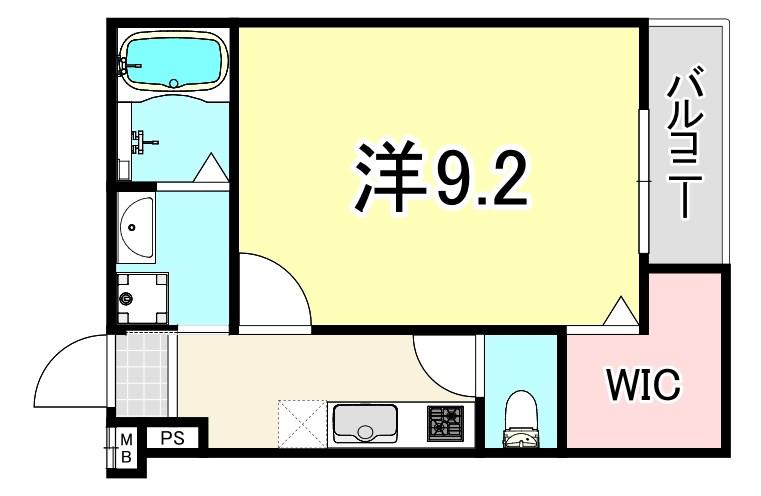 フジパレス御幣島(1K/2階)の間取り写真