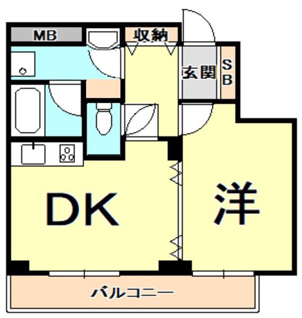 ドルチェ甲子園(1DK/2階)の間取り写真