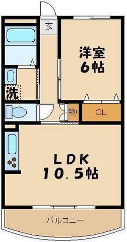 ミルフィーユふじみ野参番館(1LDK/3階)の間取り写真
