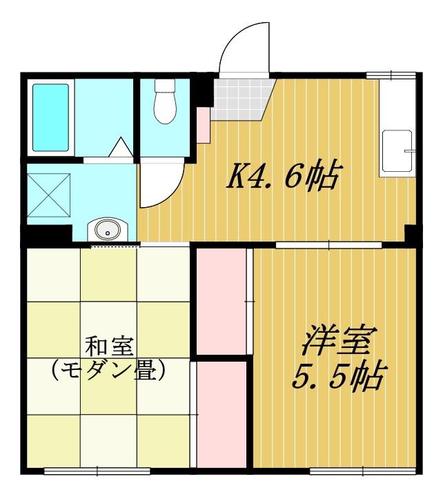 フォンテーヌ柏(2K/1階)の間取り写真