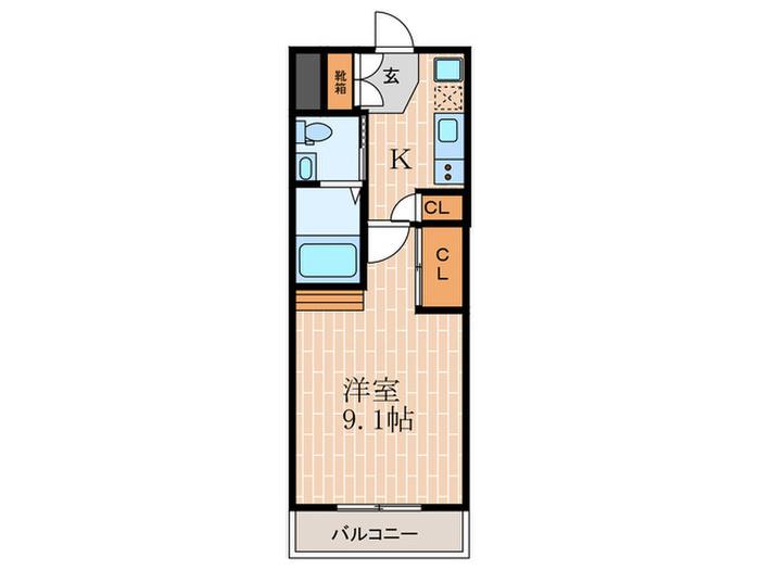 アルテ兵庫津(1K/5階)の間取り写真