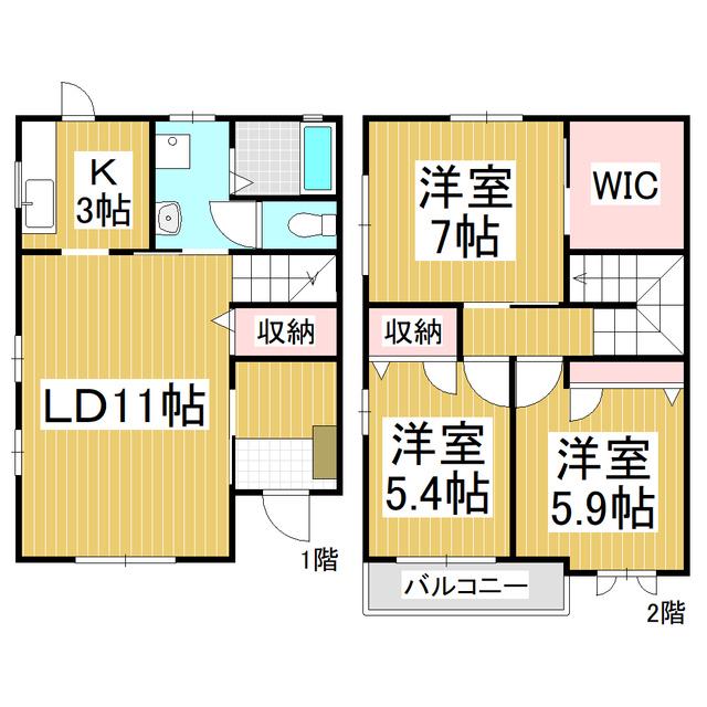 メゾンプリエールA(3LDK/1階)の間取り写真