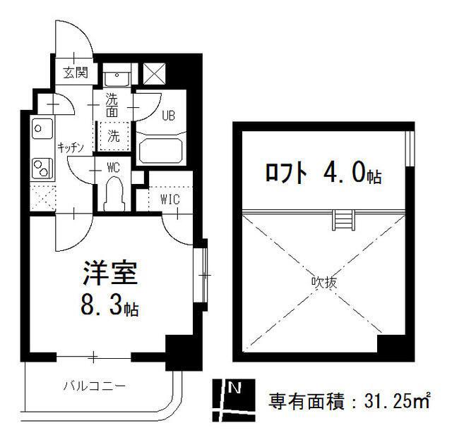 タウンライフ名駅(1K/7階)の間取り写真