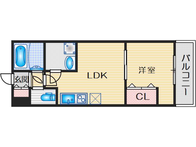 フォレ下穂積(1LDK/1階)の間取り写真