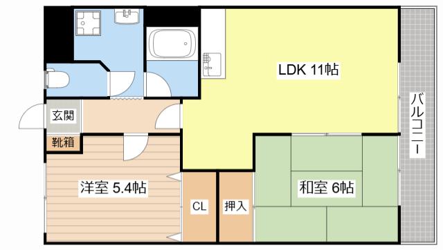アスリート(2LDK/4階)の間取り写真
