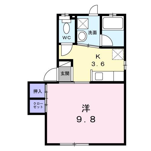 Y.S-1(1K/2階)の間取り写真