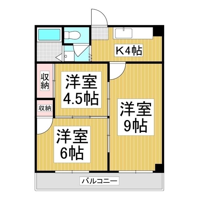 高砂コーポ(3K/1階)の間取り写真