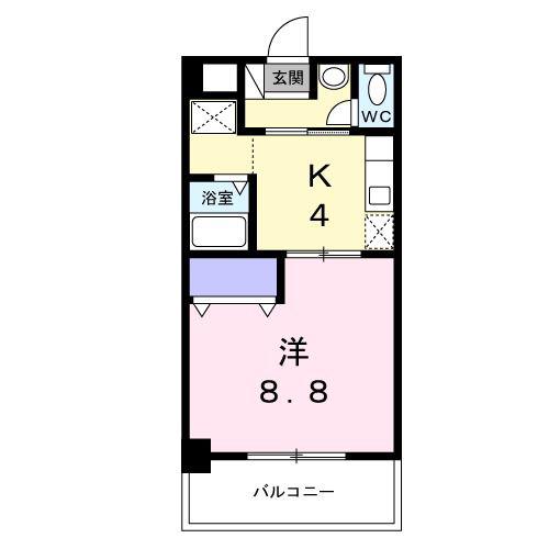メルヴェーユ45(1K/4階)の間取り写真