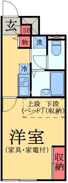 LP幸希(1K/1階)の間取り写真