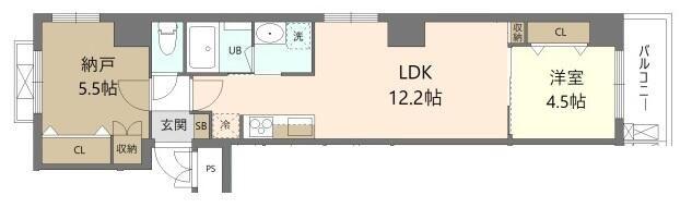 GRAND-MERE横浜大口(1SLDK/3階)の間取り写真