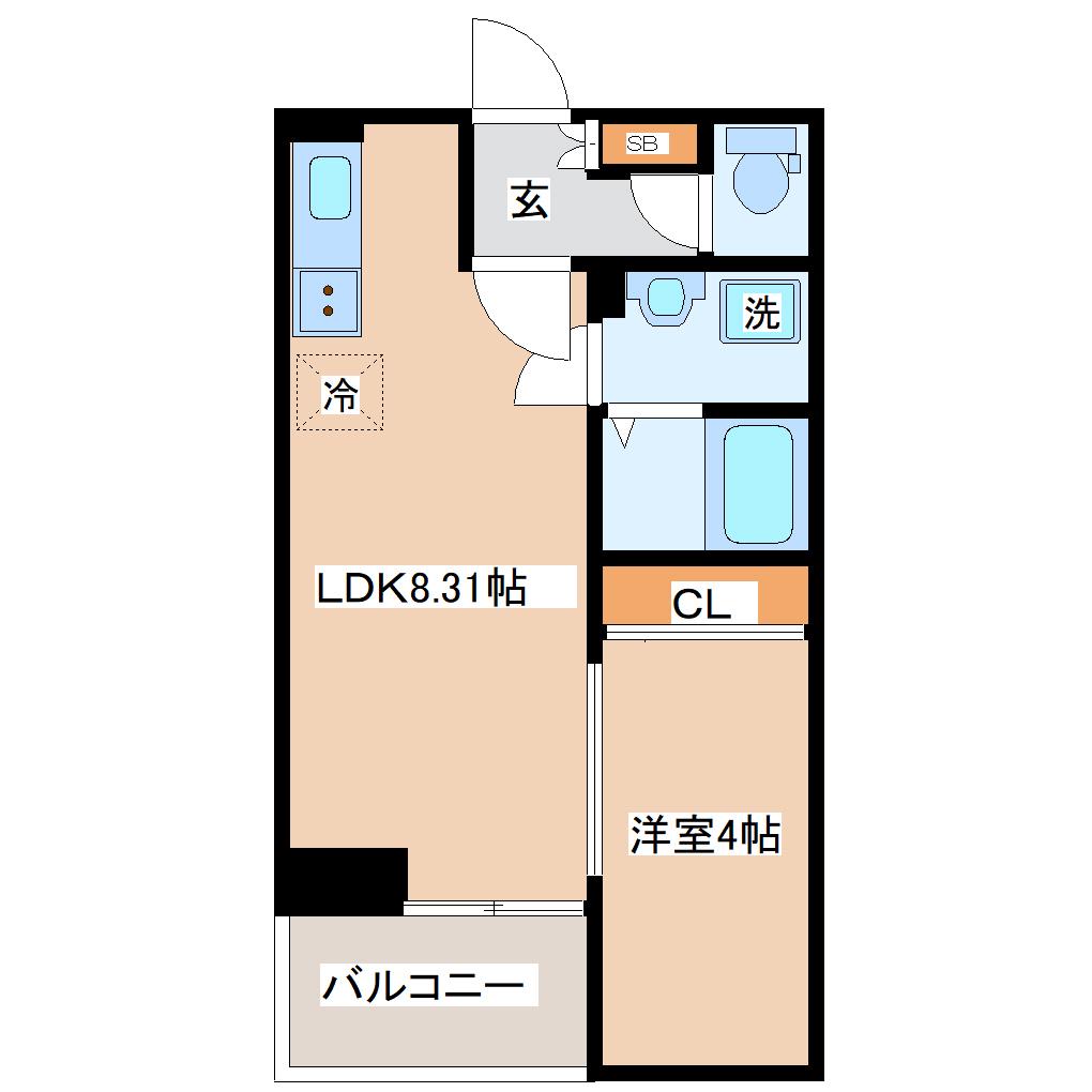 グラン大和町(1LDK/1階)の間取り写真