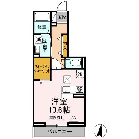 D-RESHIDENSE西町(ワンルーム/1階)の間取り写真