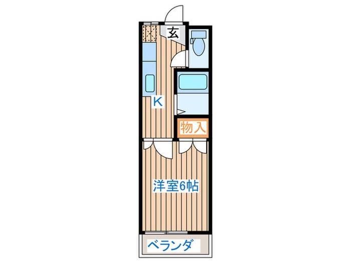 リトルイン(1K/2階)の間取り写真