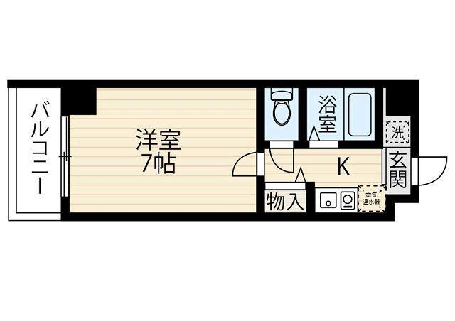 パンルネックスクリスタル大濠公園(1K/3階)の間取り写真