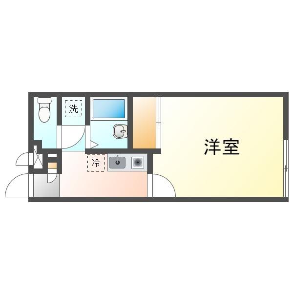 レオパレス浜柳(1K/1階)の間取り写真