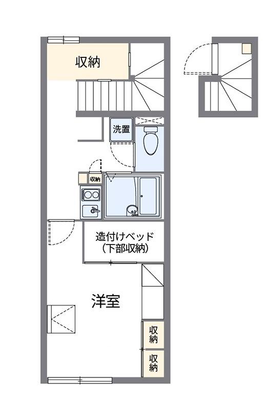 芦花公園I(1K/2階)の間取り写真