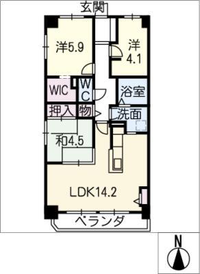 フロンテ21(3LDK/5階)の間取り写真