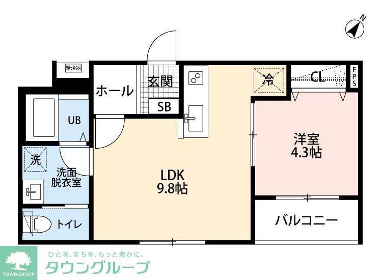 リーブルファイン新座大和田2号棟(1LDK/1階)の間取り写真