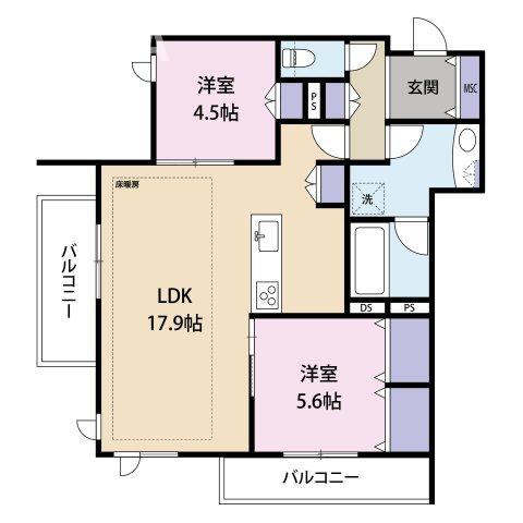 ELYSEEEKODAII(2LDK/3階)の間取り写真