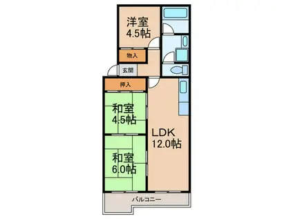 チェリーハイツ(3LDK/4階)の間取り写真