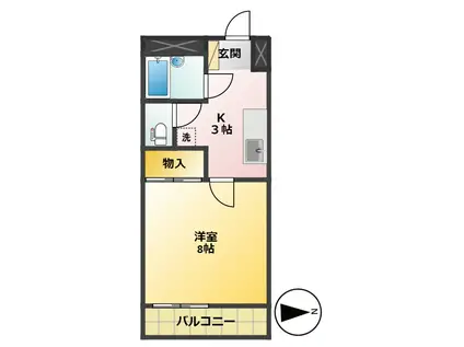 サンクレール玉川(1K/2階)の間取り写真