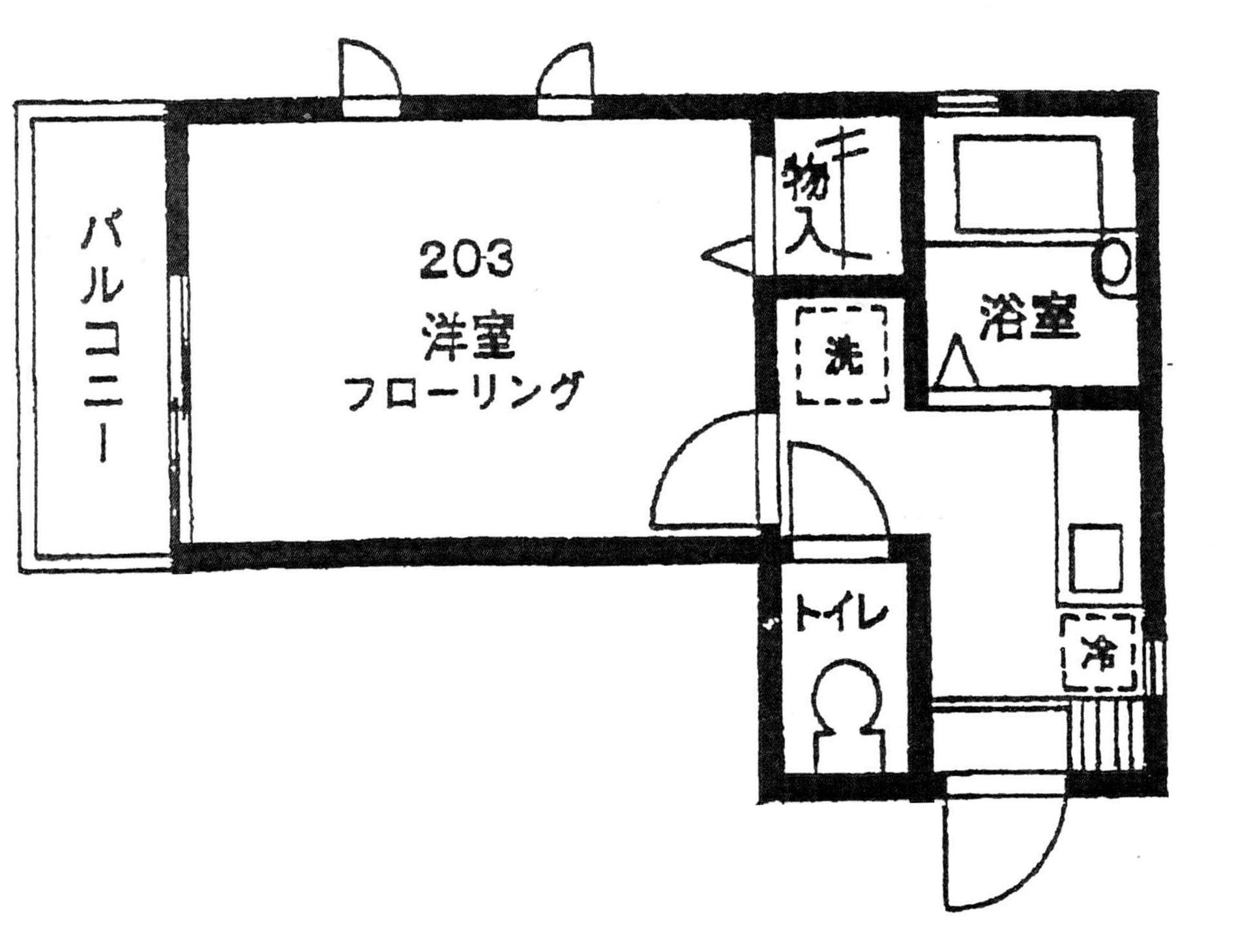 FLAT-NS(1K/2階)の間取り写真
