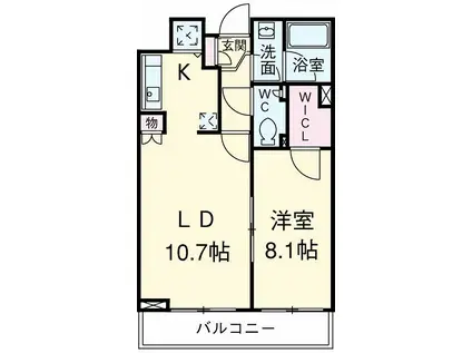 カスタリア三宿(1LDK/4階)の間取り写真